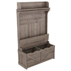 Banc de rangement et porte-manteau 3-en-1 Hall Tree de 74 po avec 5 crochets et ancre anti-basculement pour entrée