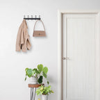 Porte-manteau mural, patère murale avec 5 crochets pour entrée - 32*2.5cm