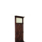 Meuble d'entrée en bois moulé avec coffre à couvercle relevable et miroir, marron