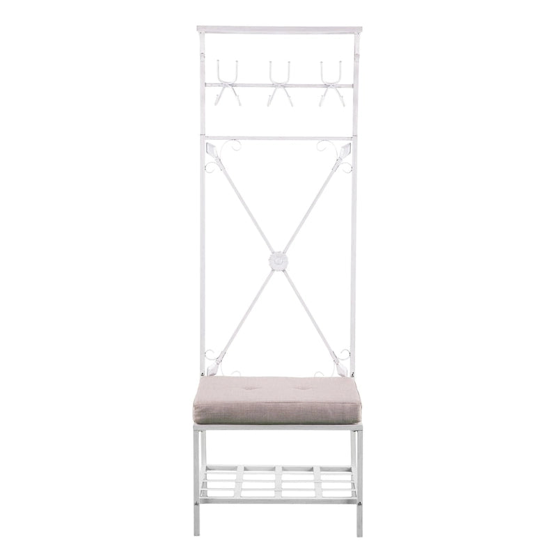 Porte-manteau d'entrée en métal blanc