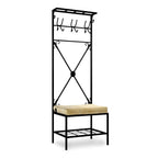 Banc porte-manteau en métal noir