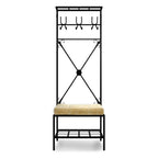 Banc porte-manteau en métal noir