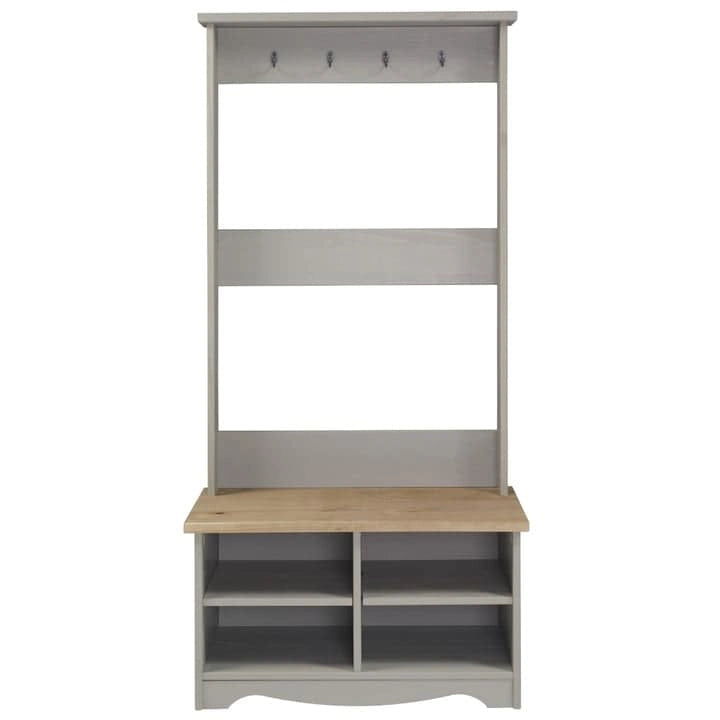 Portemanteau d'entrée en bois - Gris