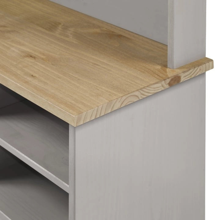 Portemanteau d'entrée en bois - Gris