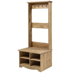 Portemanteau d'entrée en bois - Gris