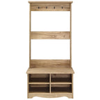 Portemanteau d'entrée en bois - Gris