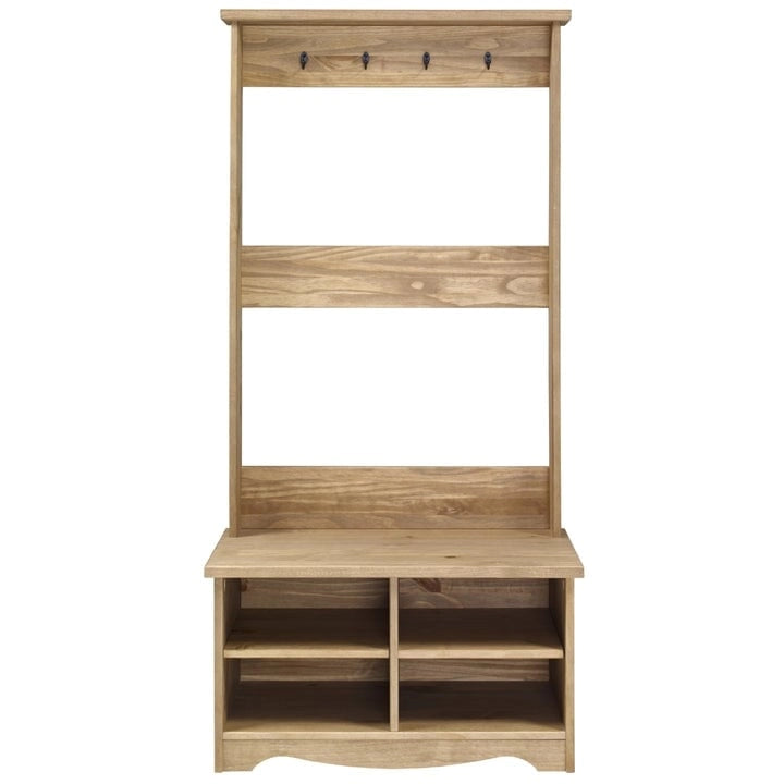 Portemanteau d'entrée en bois - Gris