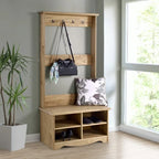 Portemanteau d'entrée en bois - Gris