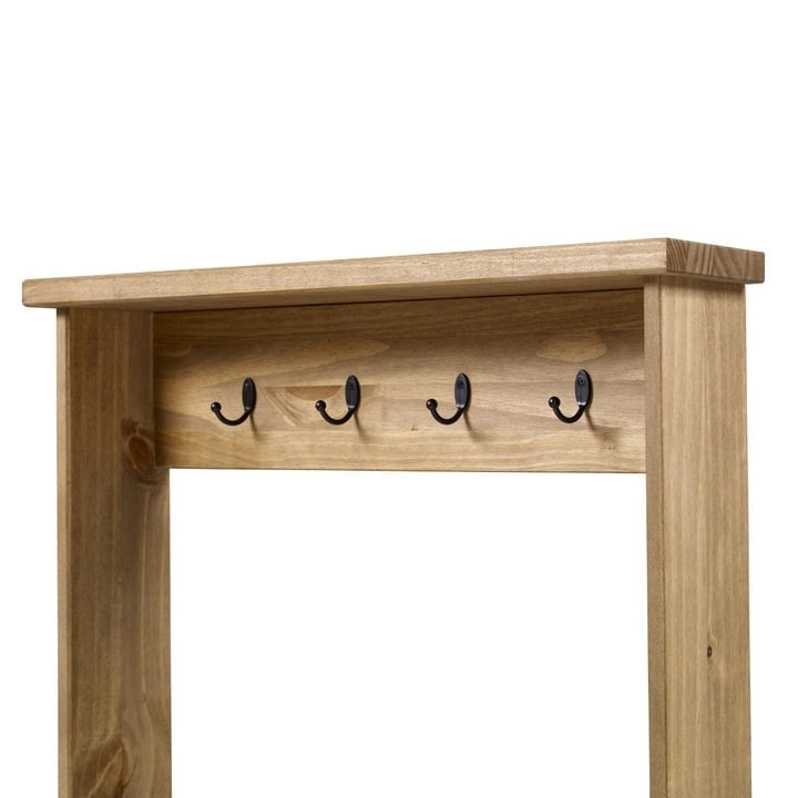 Portemanteau d'entrée en bois - Gris