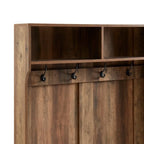 Porte-manteau en bois de 40,6 po avec banc et rangement à chaussures
