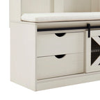 Porte-manteau en bois de 40,6 po avec banc et rangement à chaussures