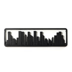 Patère murale 4 crochets en bois noir - 56,6 cm de large