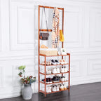 Étagère de rangement pour chaussures d'entrée en bambou
