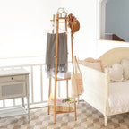 Porte-manteau sur pied en bois massif à 8 crochets - 170h x 40l x 40l