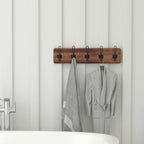 Étagère de rangement murale avec tablette supérieure et crochets de rangement