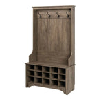 Meuble d'entrée/vestiaire gris avec porte-chaussures et patère - 68 H x 38 L x 15,5 P