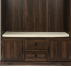 Meuble d'entrée 3-en-1 avec banc de rangement, 3 patères et coussin