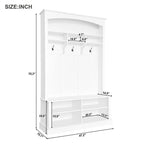 Meuble d'entrée multifonctionnel de 120 cm de large avec rangement à chaussures et 3 patères