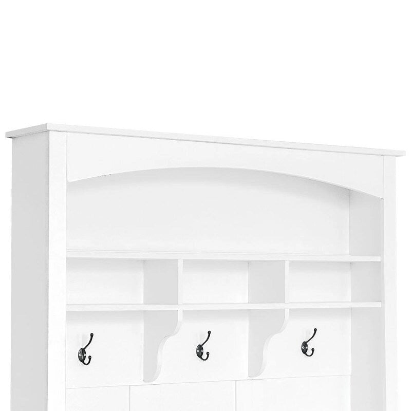 Meuble d'entrée multifonctionnel de 120 cm de large avec rangement à chaussures et 3 patères
