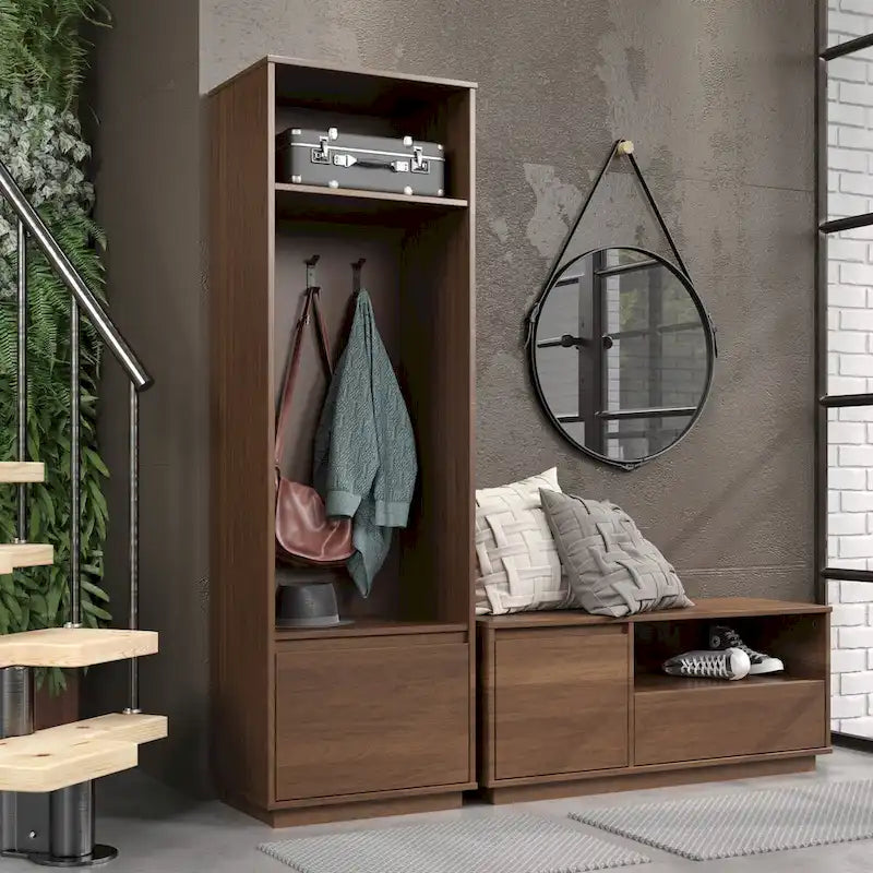Vestiaire style Mid-Century avec 1 tiroir