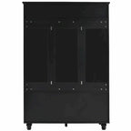 Banc d'entrée 5 en 1 avec portes persiennes, porte-manteau, coussin et 4 crochets robustes