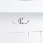 Banc d'entrée 5 en 1 avec portes persiennes, porte-manteau, coussin et 4 crochets robustes