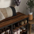 Banc à chaussures porte-manteau 2-en-1 avec 5 crochets