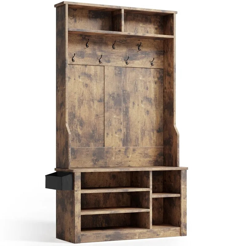 Porte-manteau d'entrée 3 en 1 avec banc et rangement à chaussures de 99,9 cm de large