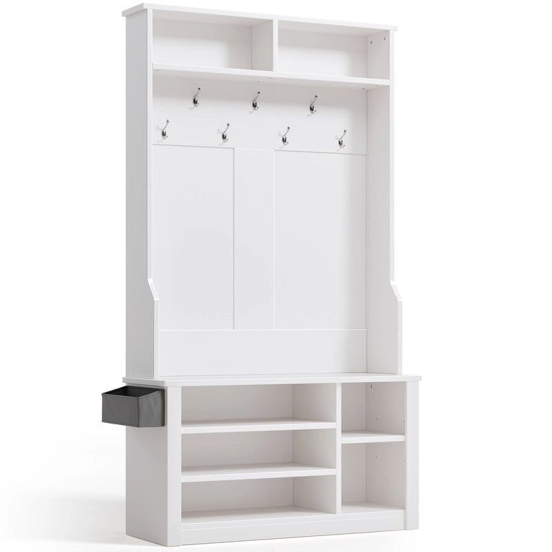 Porte-manteau d'entrée 3 en 1 avec banc et rangement à chaussures de 99,9 cm de large