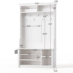 Porte-manteau d'entrée 3 en 1 avec banc et rangement à chaussures de 99,9 cm de large