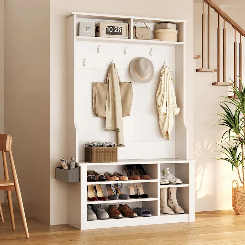 Porte-manteau d'entrée 3 en 1 avec banc et rangement à chaussures de 99,9 cm de large