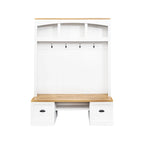 Banc de rangement d'entrée avec patère et crochets et range-chaussures