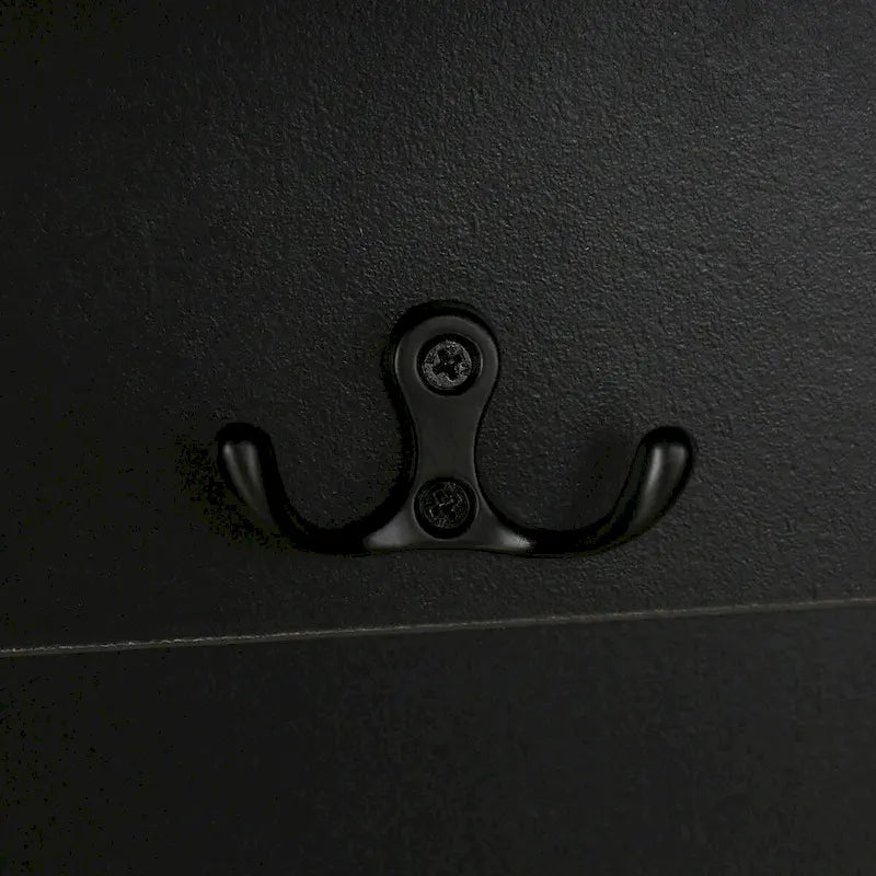 Porte-manteau avec 3 patères, banc d'entrée, banc de rangement, design 3 en 1, 120 cm, pour entrée, couloir (noir)