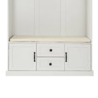Porte-manteau avec 3 patères, banc d'entrée, banc de rangement, design 3 en 1, 120 cm, pour entrée, couloir (noir)