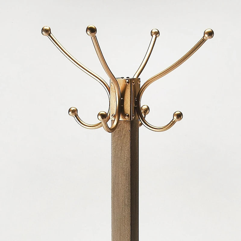 Porte-manteau sur pied en bois carré