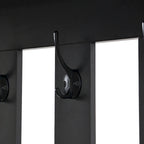 39,3Lx70,8H Meuble d'entrée avec banc de rangement rembourré, meuble à chaussures multifonctionnel pour couloir, panneau perforé, porte-manteau, 4 crochets