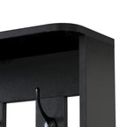 39,3Lx70,8H Meuble d'entrée avec banc de rangement rembourré, meuble à chaussures multifonctionnel pour couloir, panneau perforé, porte-manteau, 4 crochets