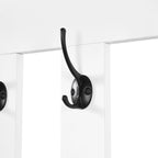 39,3Lx70,8H Meuble d'entrée avec banc de rangement rembourré, meuble à chaussures multifonctionnel pour couloir, panneau perforé, porte-manteau, 4 crochets
